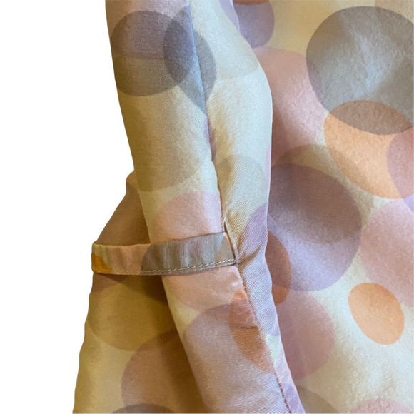 Preloved 100% silk Silkland wrap top with orange/purple bubble pattern - Picture 7 of 12